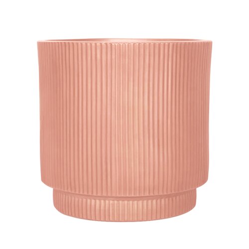 Pot Ribbel Verhoogd Fibre Clay D 45 X H 45 Cm Zalm
