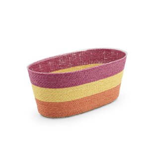 Pot rope rond B 24 x D 12 x H 10 cm multi bright roze/geel/oranje - afbeelding 1