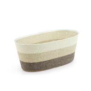 Pot rope rond B 24 x D 12 x H 10 cm multi creme/taupe/bruin - afbeelding 1