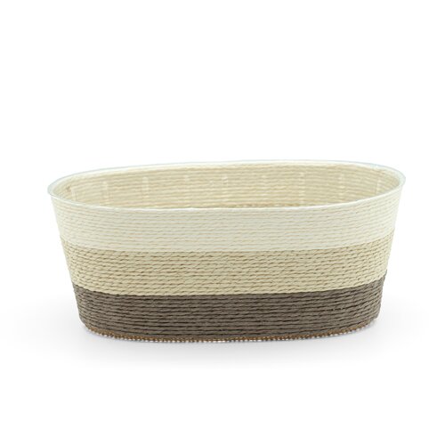 Pot rope rond B 24 x D 12 x H 10 cm multi creme/taupe/bruin - afbeelding 2