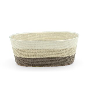 Pot rope rond B 24 x D 12 x H 10 cm multi creme/taupe/bruin - afbeelding 2