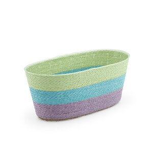 Pot rope rond B 24 x D 12 x H 10 cm multi groen/blauw/paars - afbeelding 1