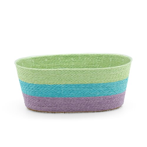 Pot rope rond B 24 x D 12 x H 10 cm multi groen/blauw/paars - afbeelding 2
