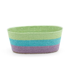Pot rope rond B 24 x D 12 x H 10 cm multi groen/blauw/paars - afbeelding 2
