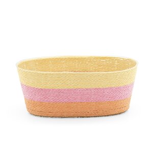 Pot rope rond B 24 x D 12 x H 10 cm multi pastel geel/roze/oranje - afbeelding 2
