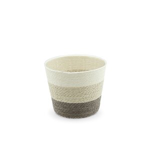 Pot rope rond D 12 x H 10 cm multi creme/taupe/bruin