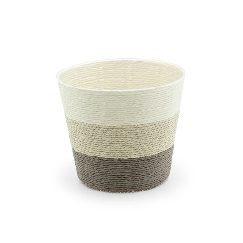 Pot rope rond D 15,5 x H 13 cm multi creme/taupe/bruin