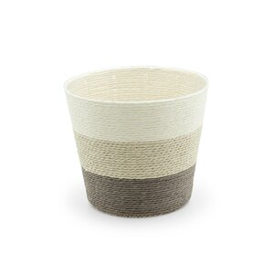 Pot rope rond D 15,5 x H 13 cm multi creme/taupe/bruin