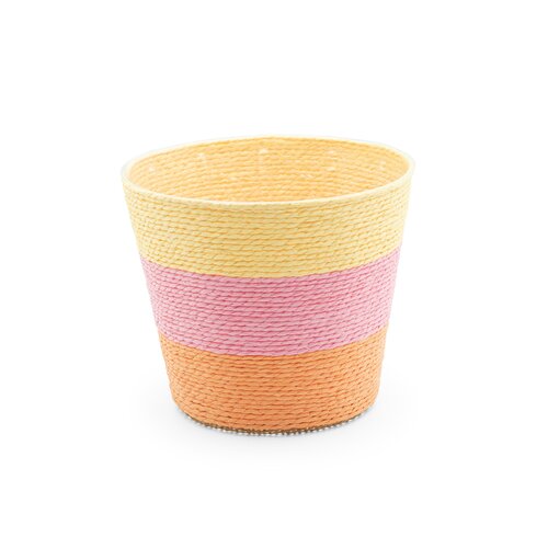 Pot rope rond D 15,5 x H 13 cm multi pastel geel/roze/oranje