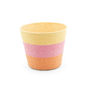 Pot rope rond D 15,5 x H 13 cm multi pastel geel/roze/oranje