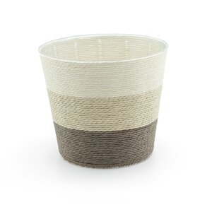 Pot rope rond D 17,5 x H 15 cm multi creme/taupe/bruin