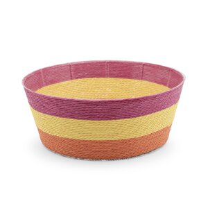Pot rope rond D 24 x H 10 cm multi bright roze/geel/oranje