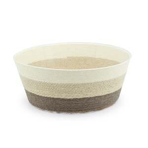 Pot rope rond D 24 x H 10 cm multi creme/taupe/bruin