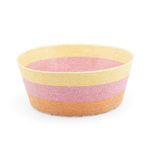 Pot rope rond D 24 x H 10 cmmulti pastel geel/roze/oranje