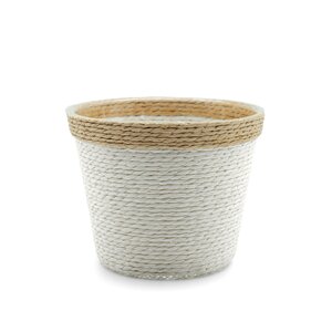 Pot Rope rond offwhite - D 12 x H 10,5 cm