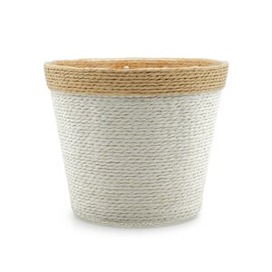 Pot Rope rond offwhite - D 15,5 x H 13 cm