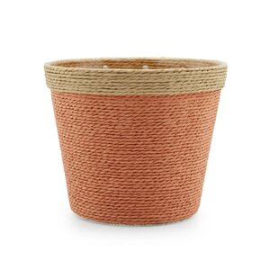 Pot Rope rond oranje - D 15,5 x H 13 cm