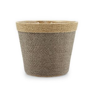 Pot Rope rond warm grijs - D 15,5 x H 13 cm