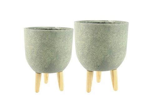 Pot set van 2 Ruth groen D32 H41