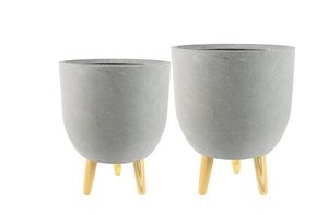 Pot set van 2 Ruth lichtgrijs D32 H41