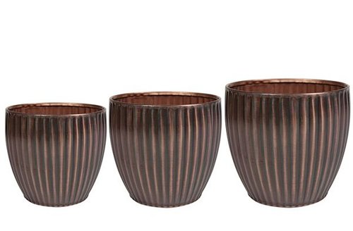 Pot set van 3 Katy antiq copper D21 H16