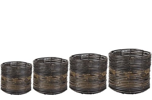 Pot set van 4 Gemma bruin D37 H31