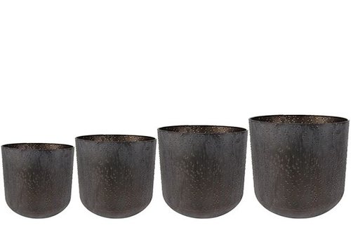 Pot set van 4 Lian koper zwart D38 H36