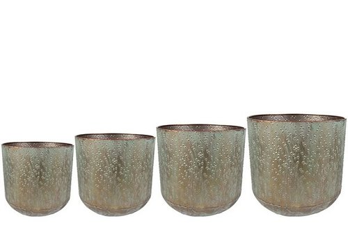 Pot set van 4 Lian kopergroen D38 H36