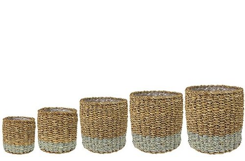 Pot set van 5 Ido ice blue D29 H26