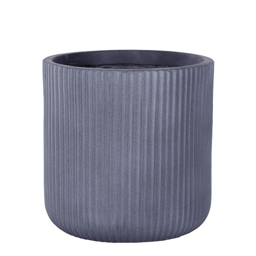 Pot stripes Grey - D 24 x H 24 cm