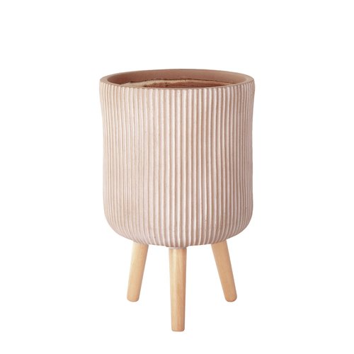 Pot stripes met pootjes Terra - D 37 x H 64 cm - afbeelding 1