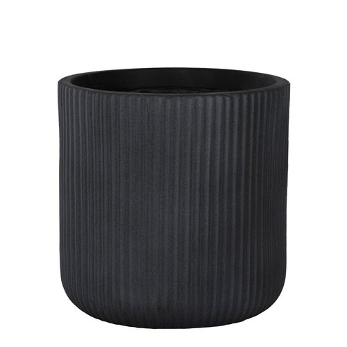 Pot stripes Washed black - D 45 x H 45 cm
