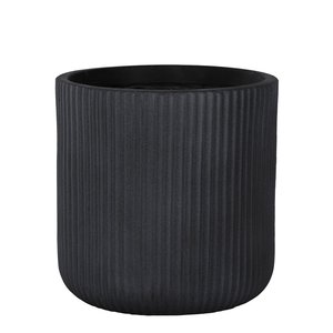 Pot stripes Washed black - D 45 x H 45 cm