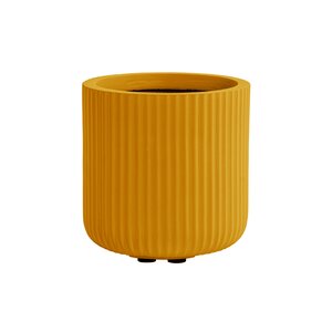 Pot strips cilinder fibre clay D 24 x H 24 cm oker