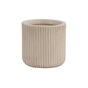 Pot strips cilinder fibre clay D 30 x H 30 cm beige