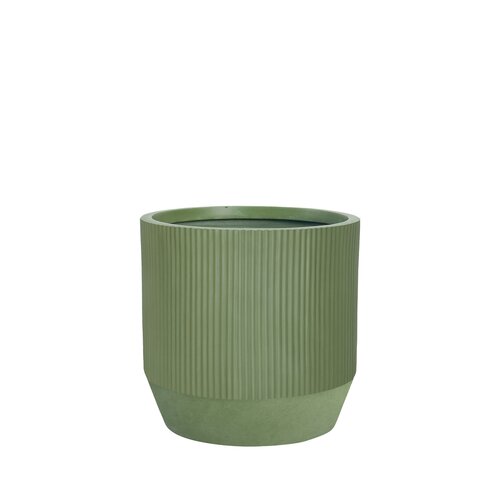 Pot strips edge fibre clay D 24 x H 24 cm groen