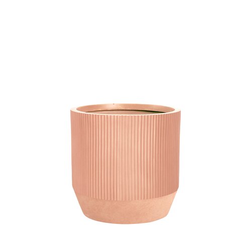 Pot strips edge fibre clay D 24 x H 24 cm zalm