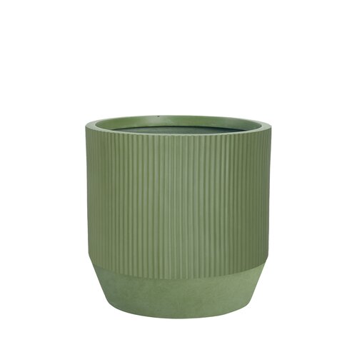 Pot strips edge fibre clay D 30 x H 30 cm groen