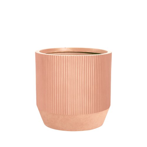 Pot strips edge fibre clay D 30 x H 30 cm zalm