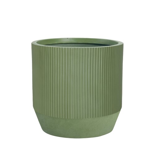 Pot strips edge fibre clay D 37 x H 37 cm groen