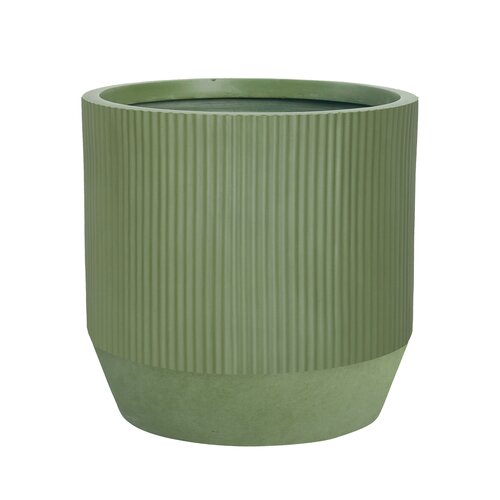 Pot strips edge fibre clay D 45 x H 45 cm groen