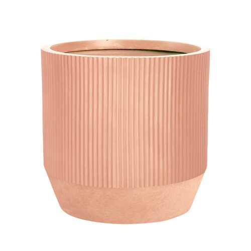 Pot strips edge fibre clay D 45 x H 45 cm zalm