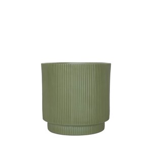 Pot strips raised fibre clay D 24 x H 24 cm groen