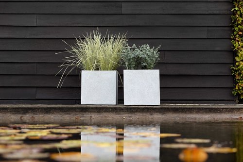Pot Vierkant Lichtgrijs - 80 x 80 x 80 cm - afbeelding 2
