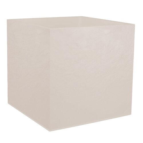 Pot vierkant Volcania - 49,5x49,5x49,5cm Beige kalksteen - afbeelding 2