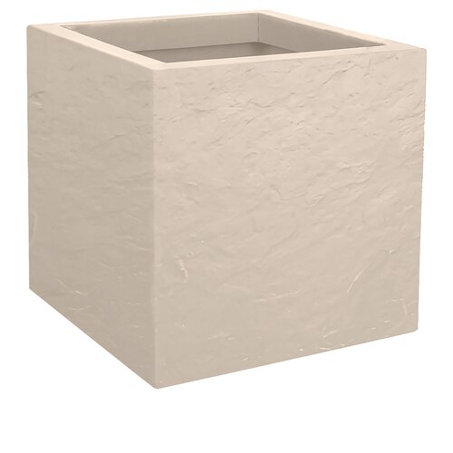 Pot Vierkant Volcania Up - 29,5x29,5x29,5cm Beige kalksteen - afbeelding 1