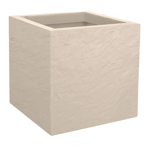 Pot Vierkant Volcania Up - 29,5x29,5x29,5cm Beige kalksteen - afbeelding 2