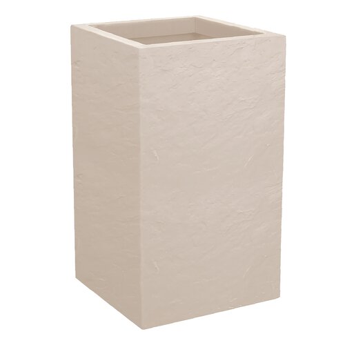 Pot vierkant Volcania Up - 29,5x29,5x49,5cm Beige kalksteen - afbeelding 1
