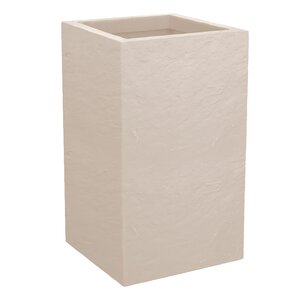 Pot vierkant Volcania Up - 29,5x29,5x49,5cm Beige kalksteen - afbeelding 1