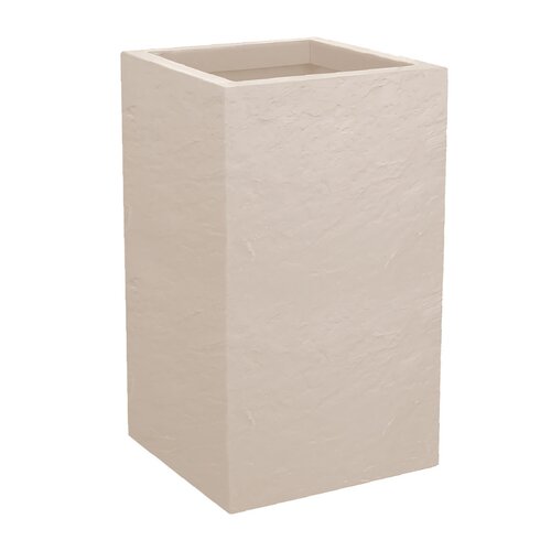 Pot vierkant Volcania Up - 29,5x29,5x49,5cm Beige kalksteen - afbeelding 2